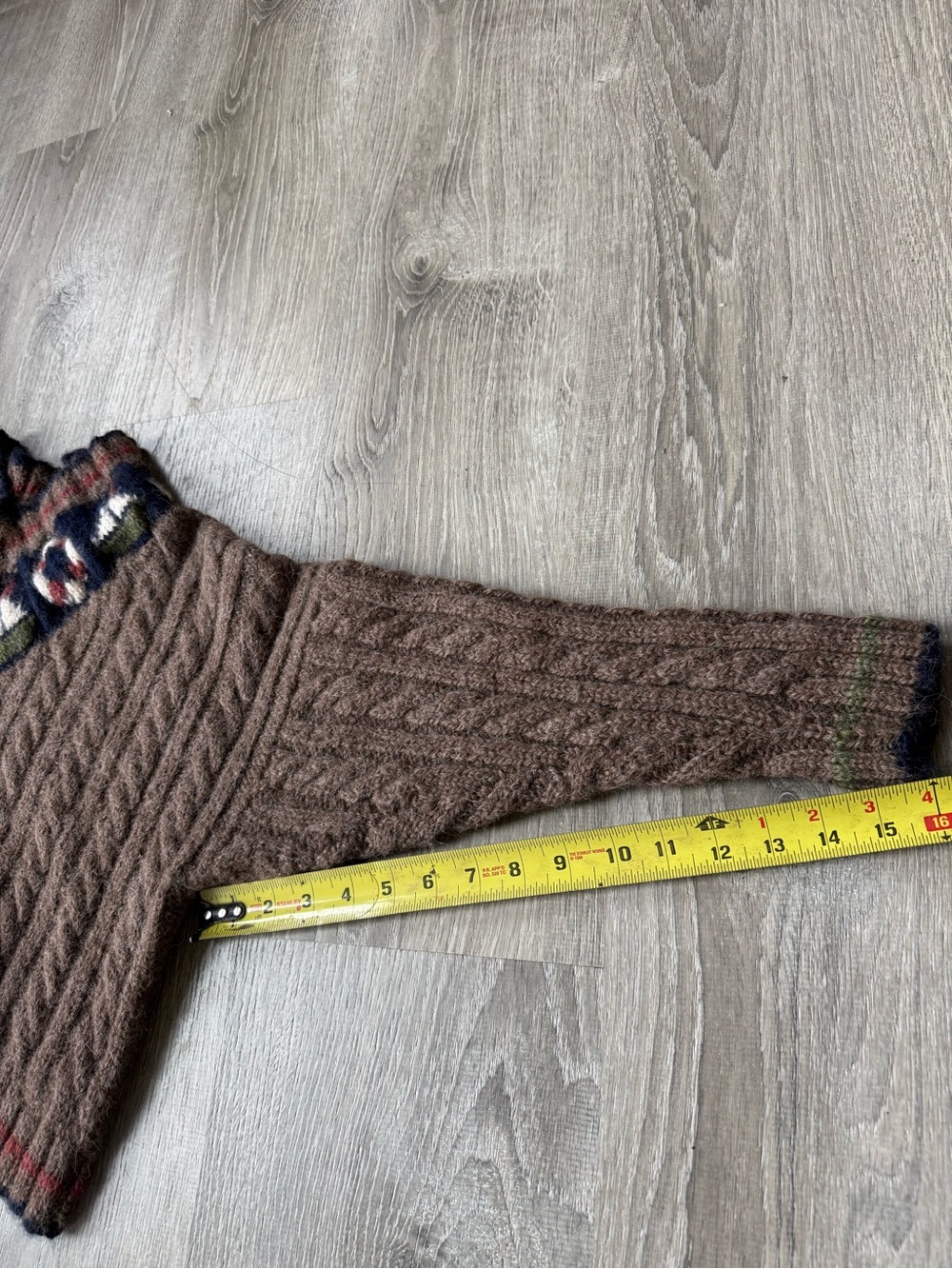 Nautical Hand Knitted Merino Wool Sweater Heavyweight Boxy Cropped Coastal - Picture 6 of 10